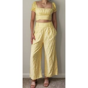 Capulet Lucy Wide Leg Pants in Lemon Yellow Plaid